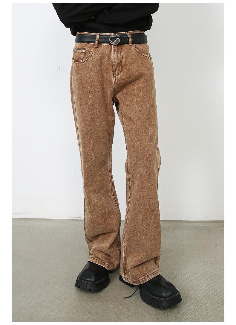 Retro Casual Loose Straight Flared Jeans