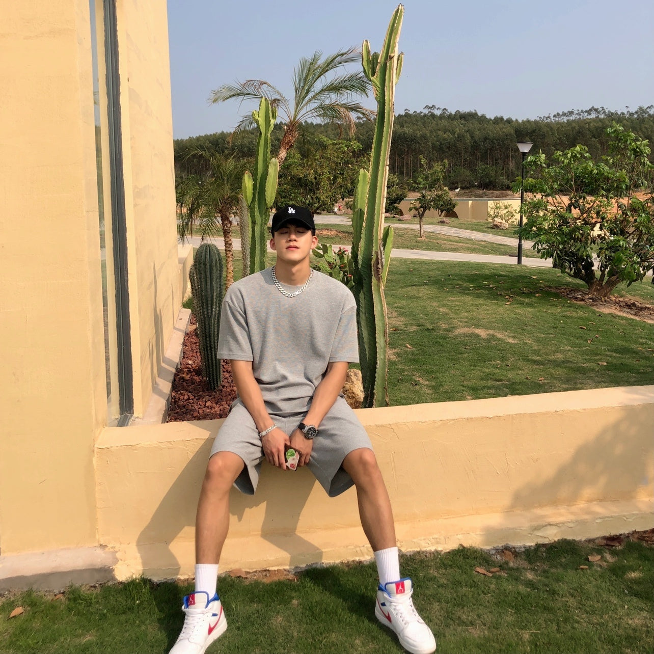 Bare Arms Summer New Loose Cotton Sports T-shirt