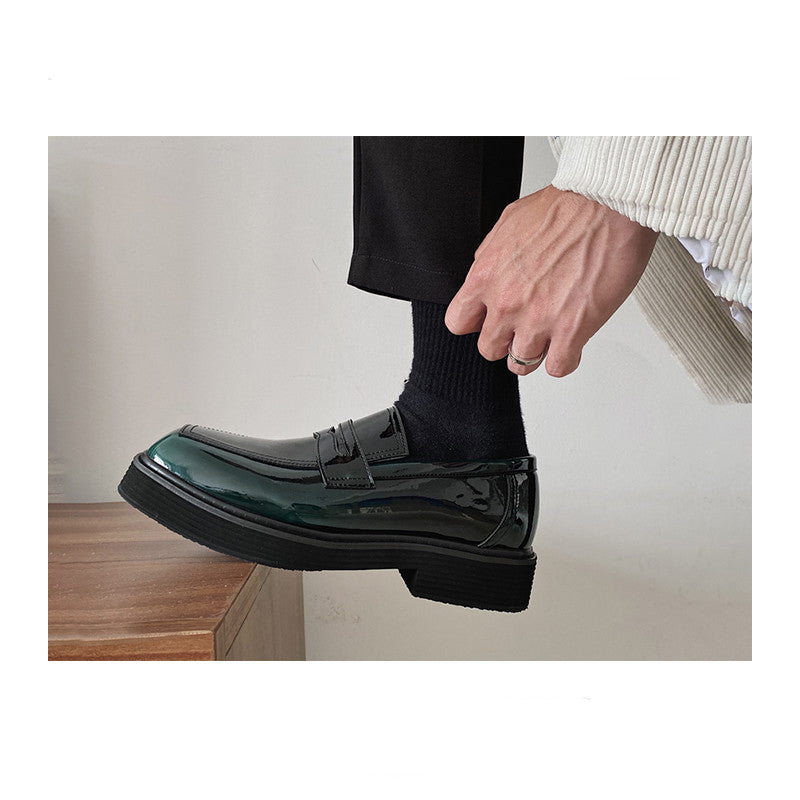 Casual Leather Shoes Dark green