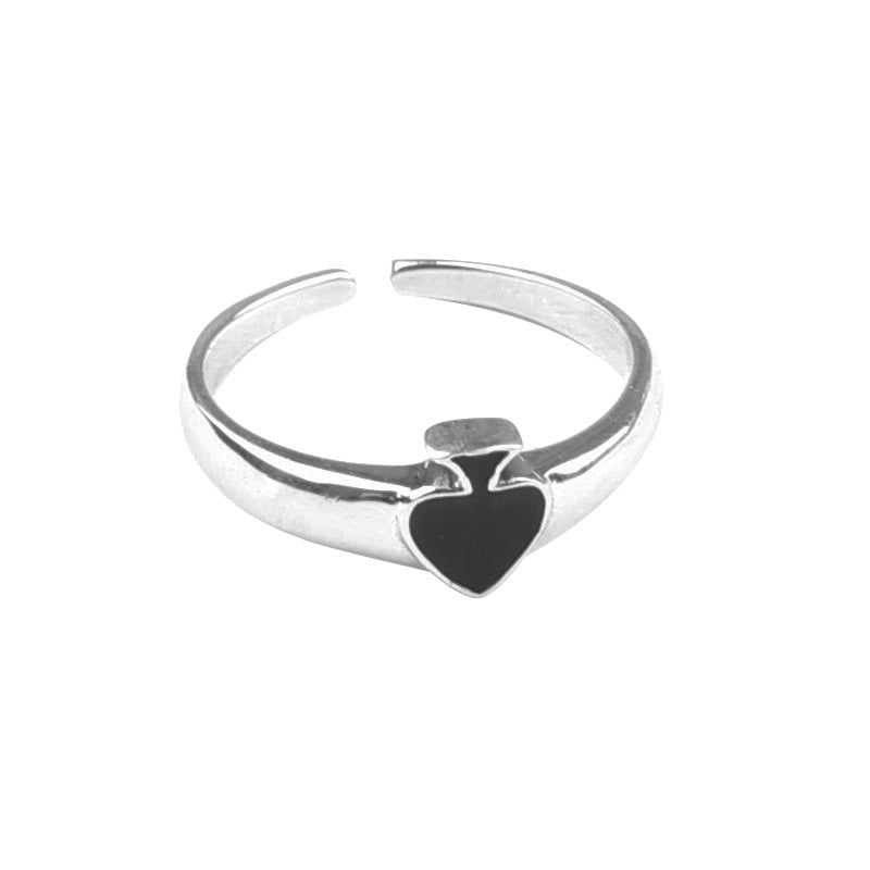 Ins Niche Design Sense Cold Wind Poker Heart Ring(Unisex)