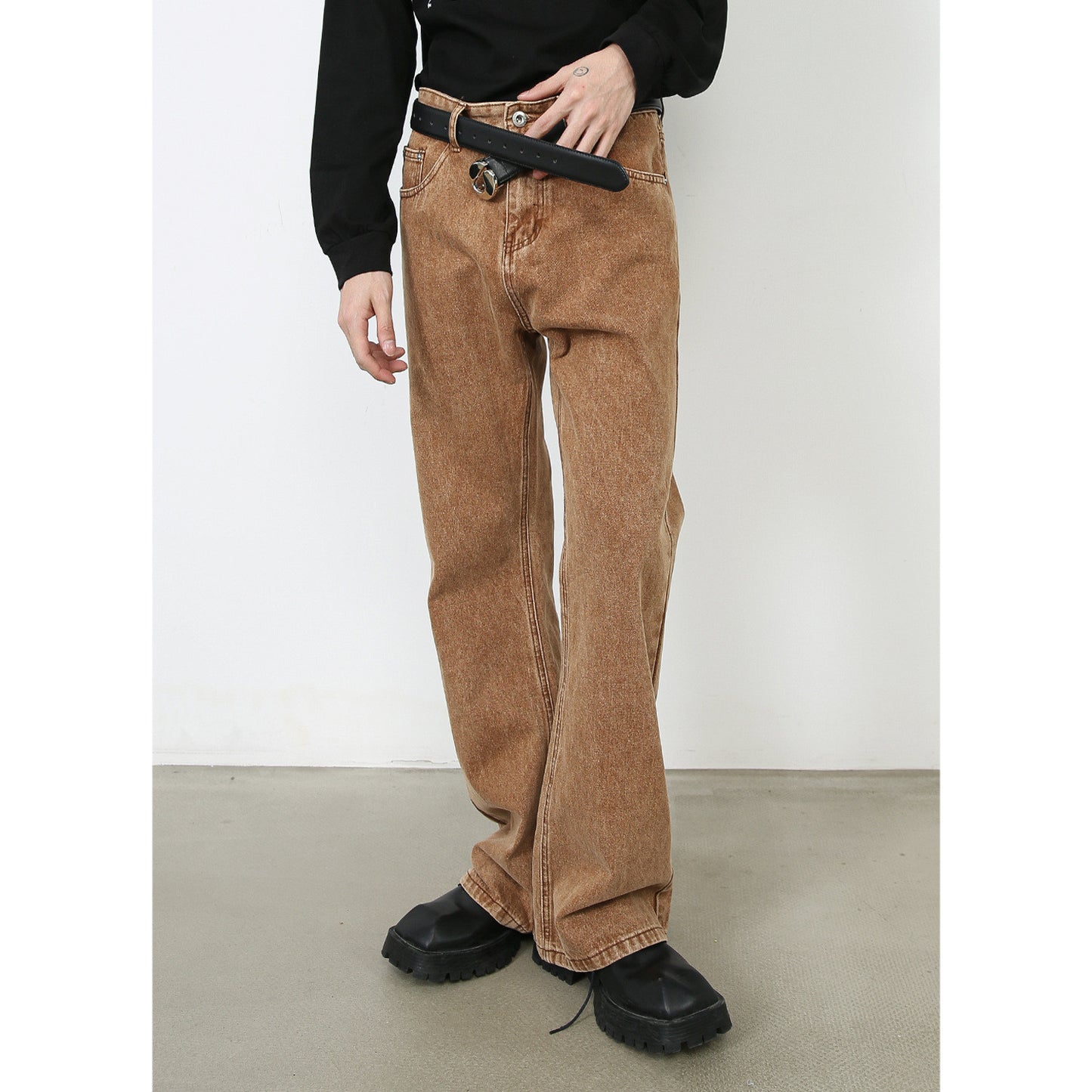 Retro Casual Loose Straight Flared Jeans
