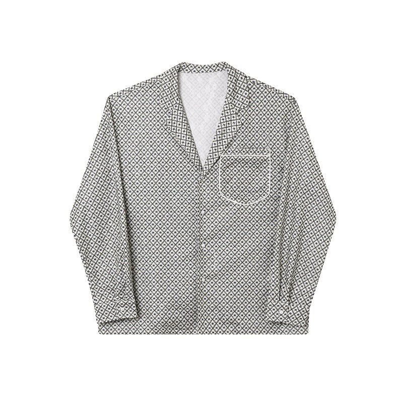 Korean Style Lightly Mature Wear Cuban Collar Shirt