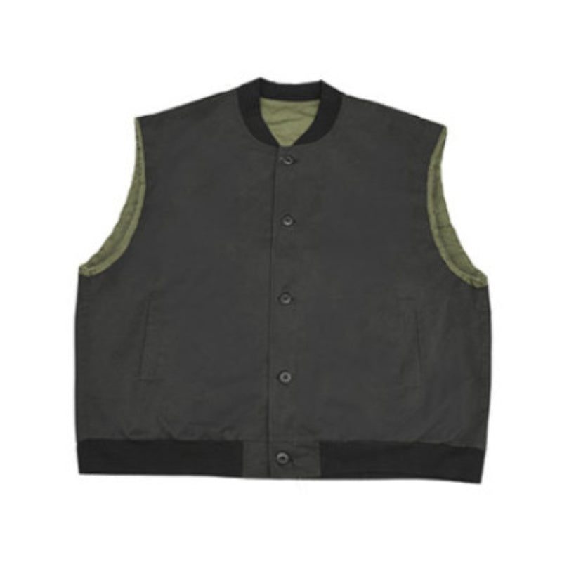Solid Color Vest Standard Stand Collar Zipper