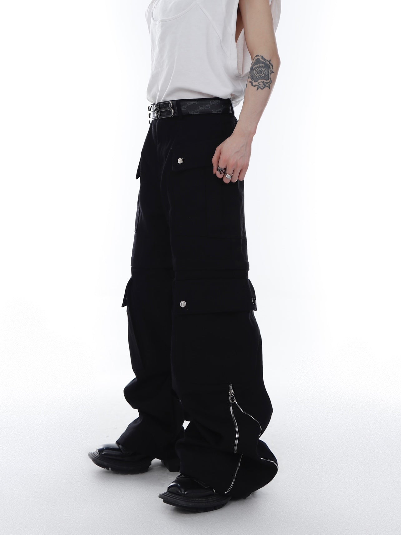 Unisex White Wide Leg Pants