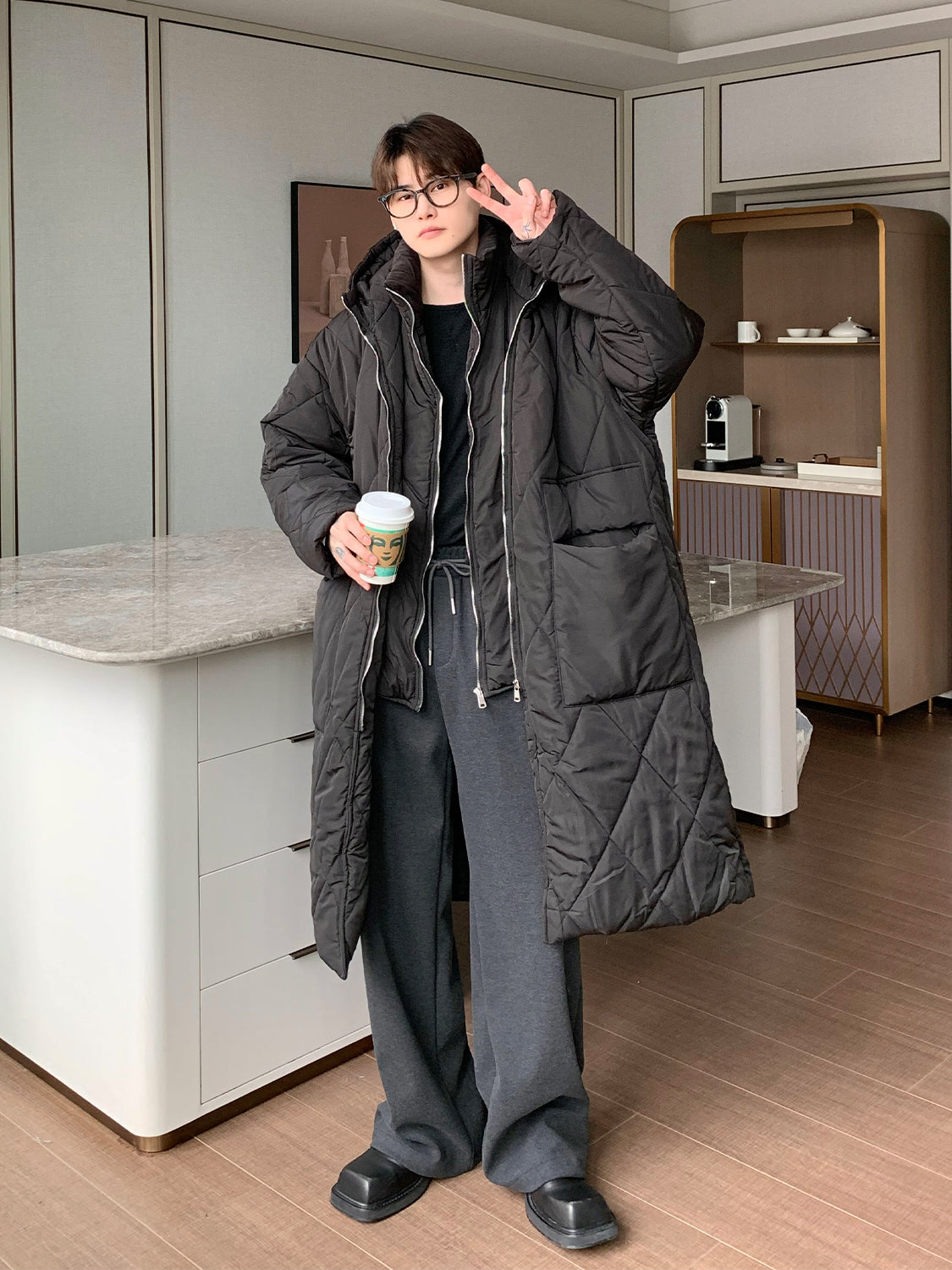 Splicing Layered Medium-length Dawn Coats