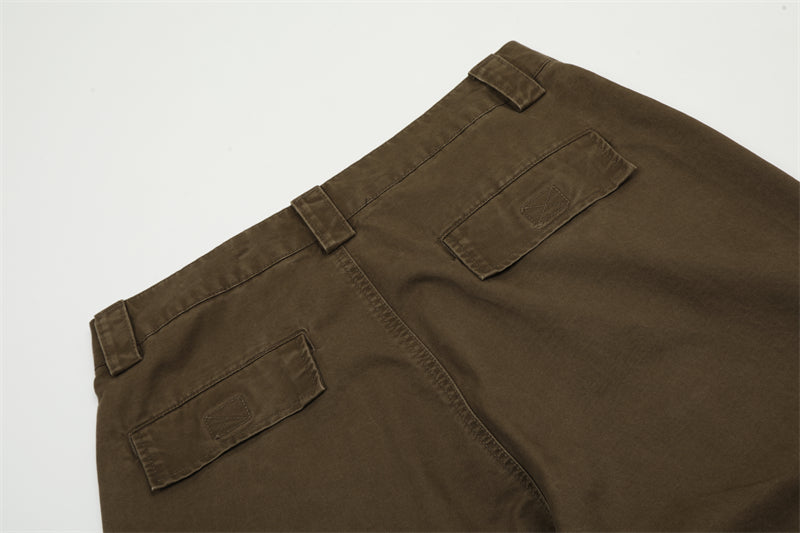 Vintage Wash Loose Straight Leg Cargo Pants