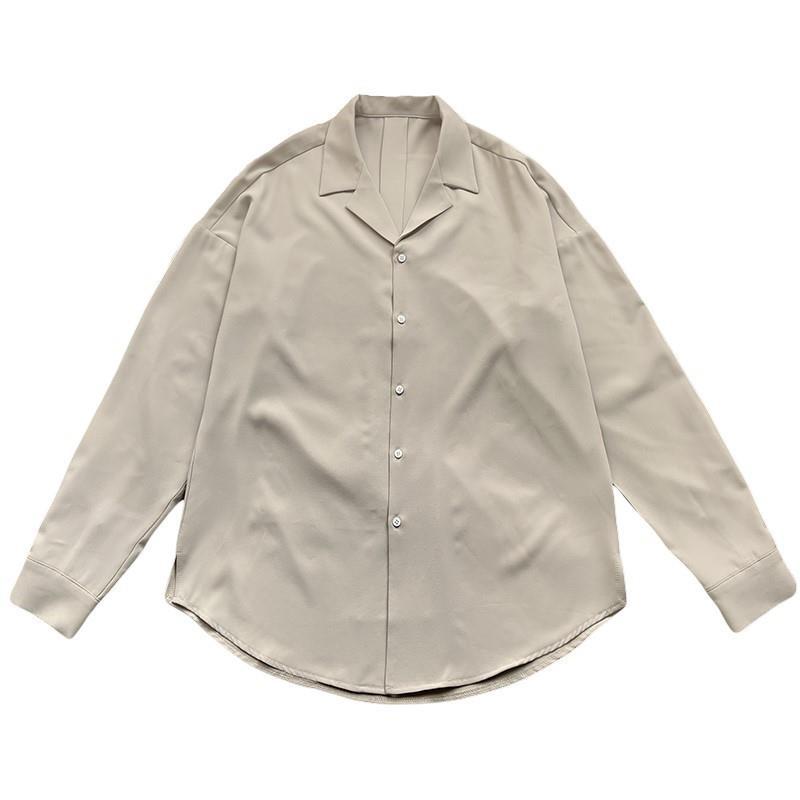 Solid Color Silk Long Sleeve Shirt