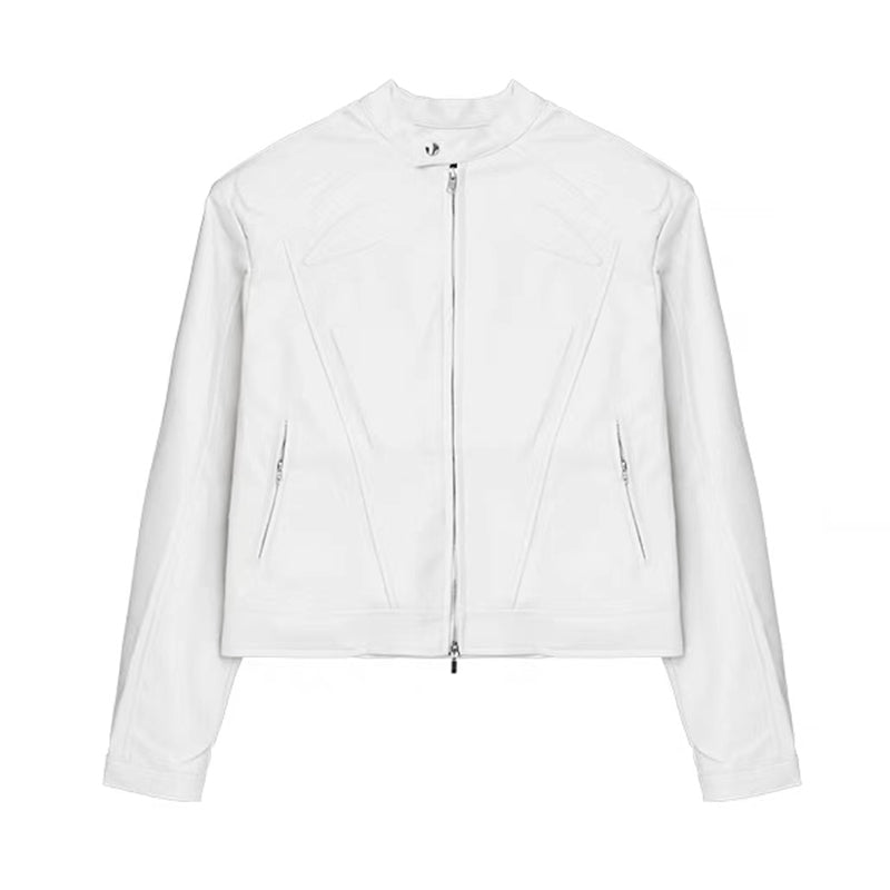 Leather Padded Shoulder Jacket