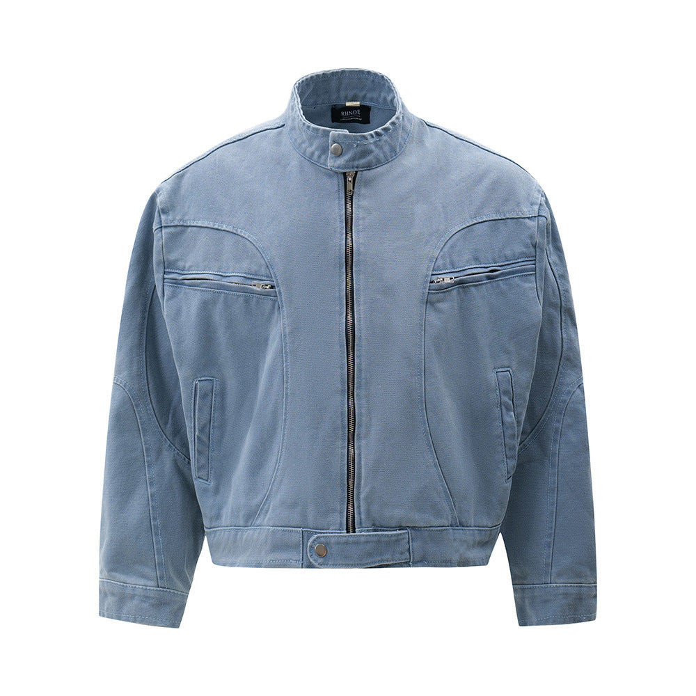 High Neck Denim Jacket