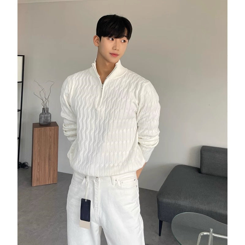 Half Turtleneck Zipper Long Sleeve 스웨터