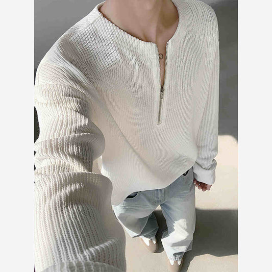 Henry Collar Half Zipper Sweater