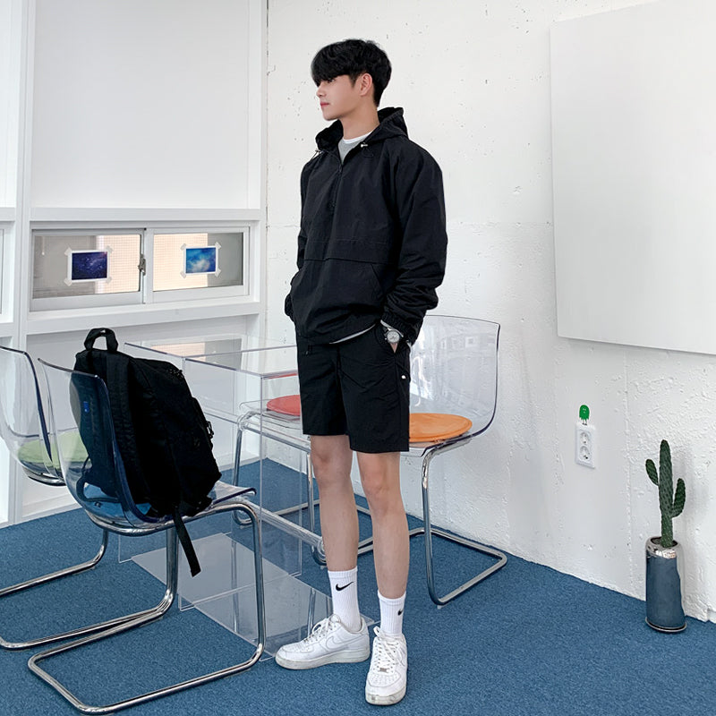 Mrcyc Hooded Pullover Jacket Men's Korean Fashion Half Zipper Autumn Coat Hoodie Sports Suit