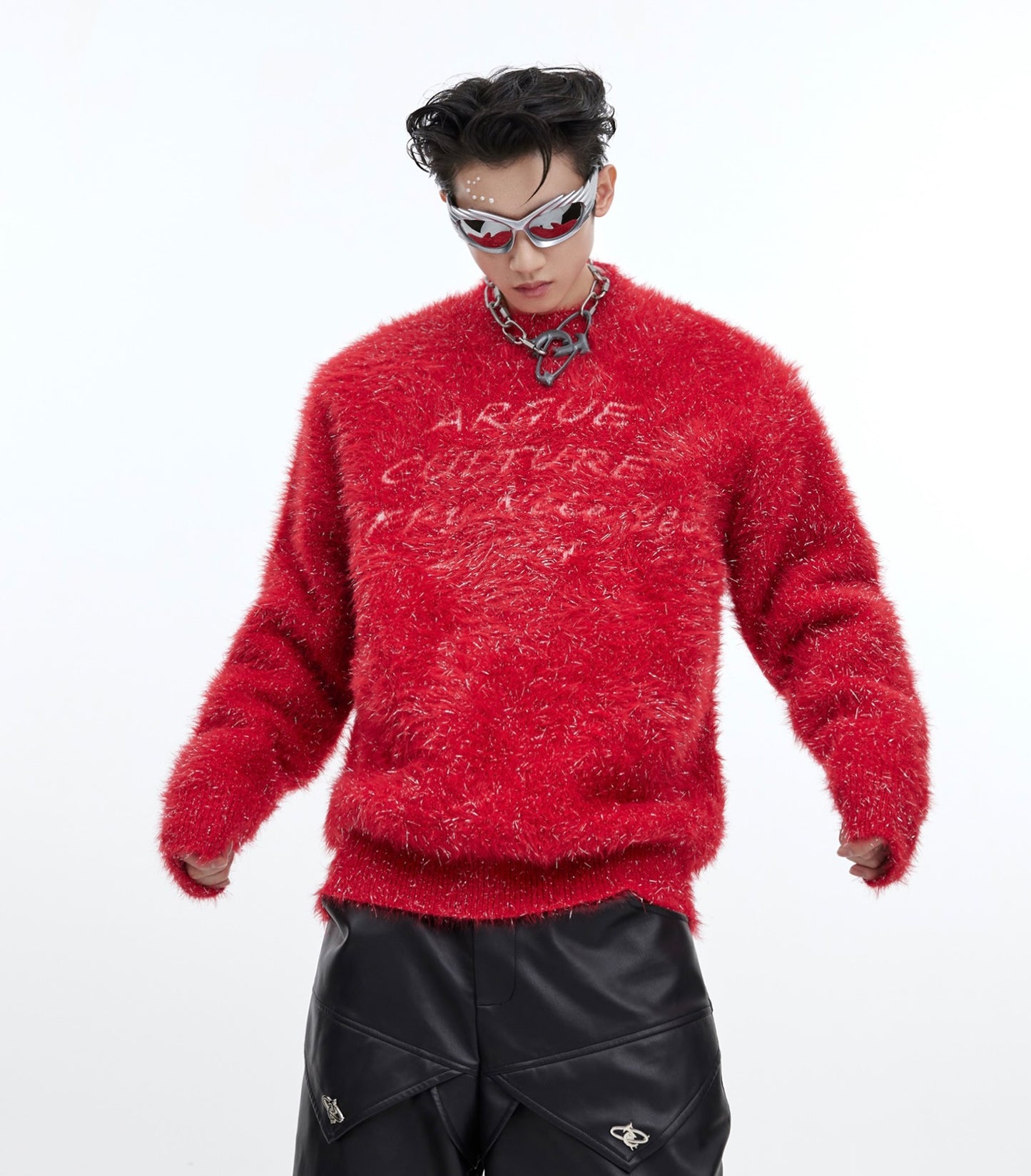 Niche Heavy Thin And Glittering Plush Design Dragon Year Sweater