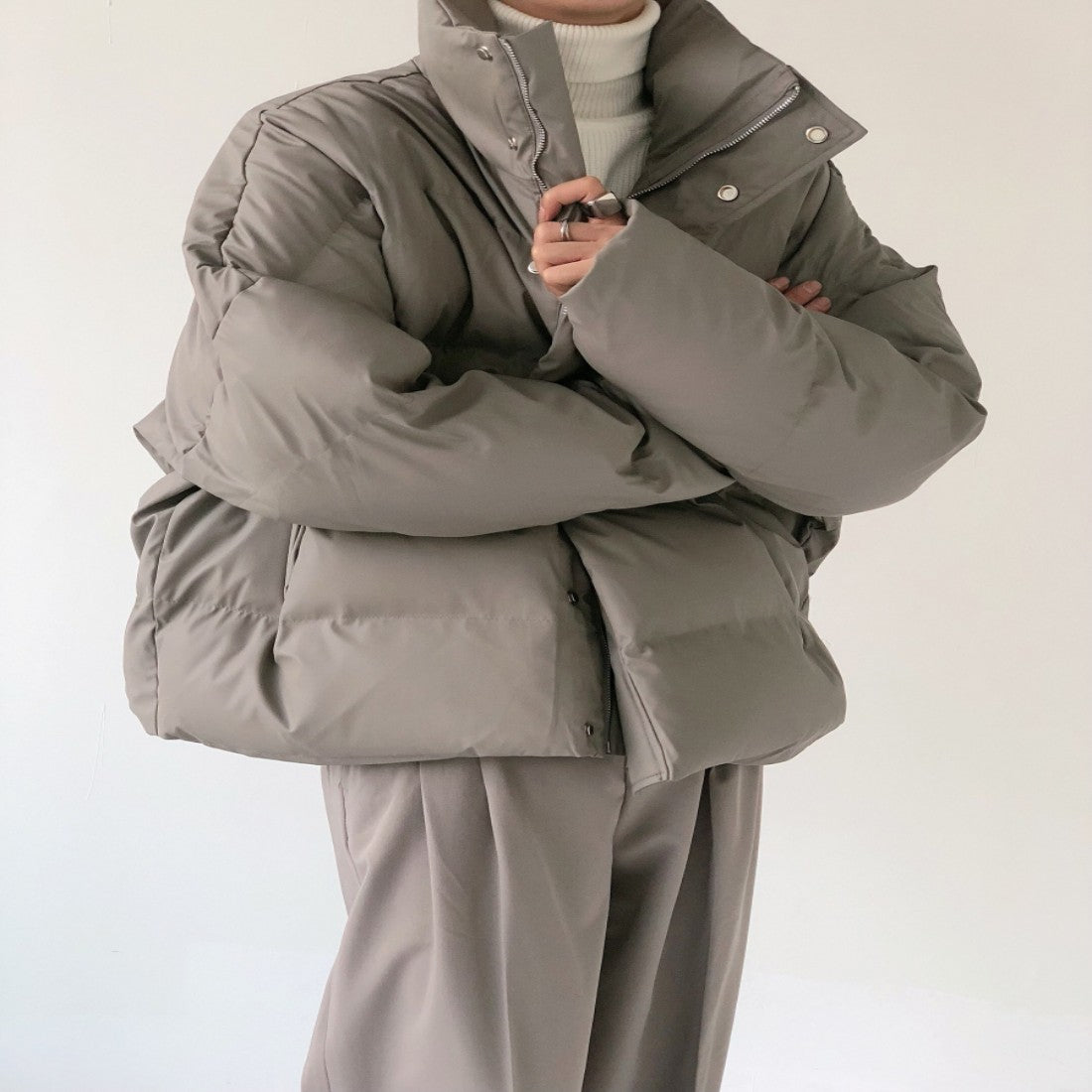 Stand Collar Cotton-Padded Coat