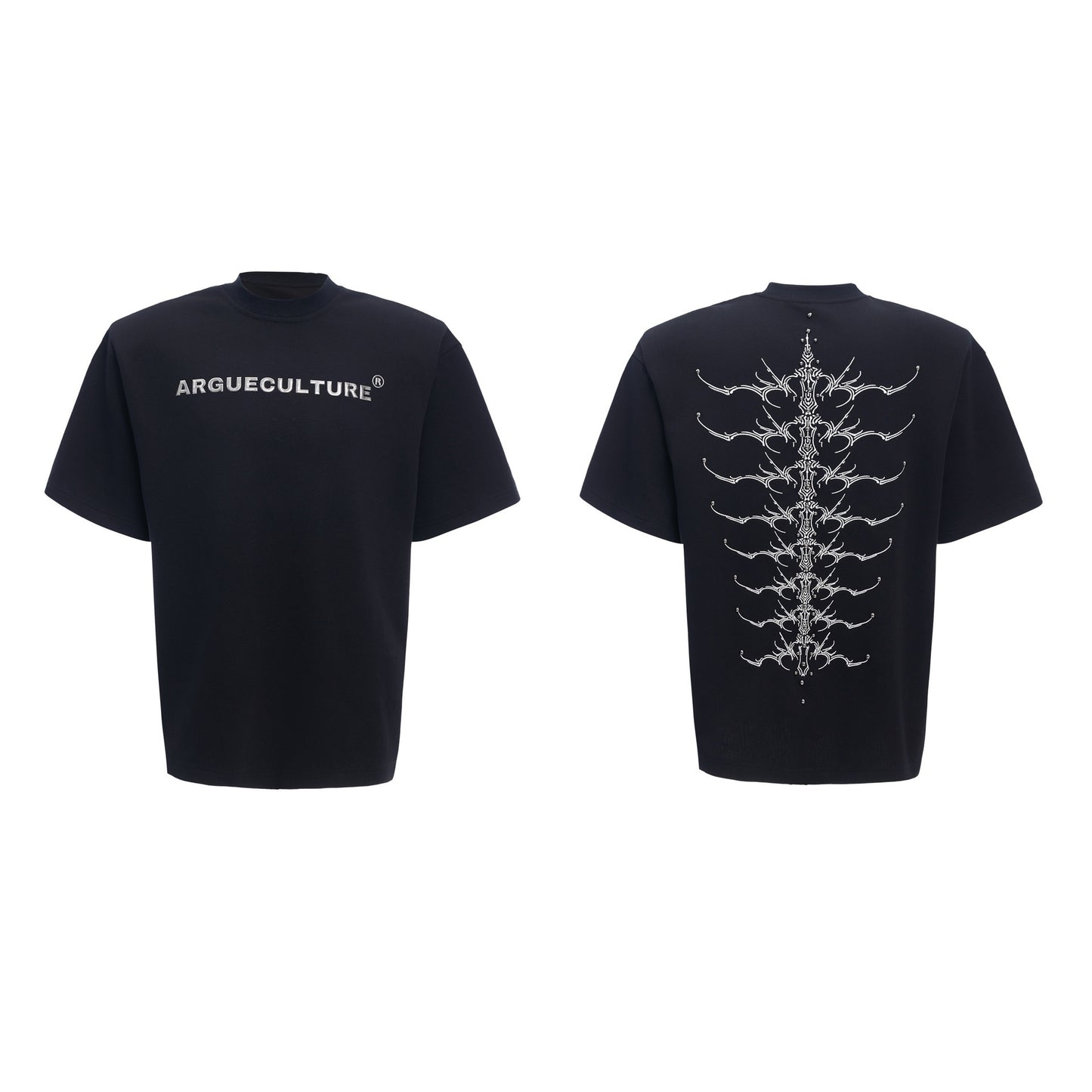 Snake Pupil Backbone Heavy Rivet Backbone Embroidered Short Sleeve