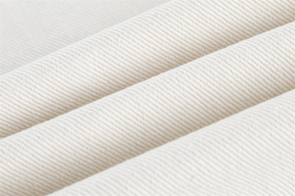 Stitching Denim Straight-leg Pants