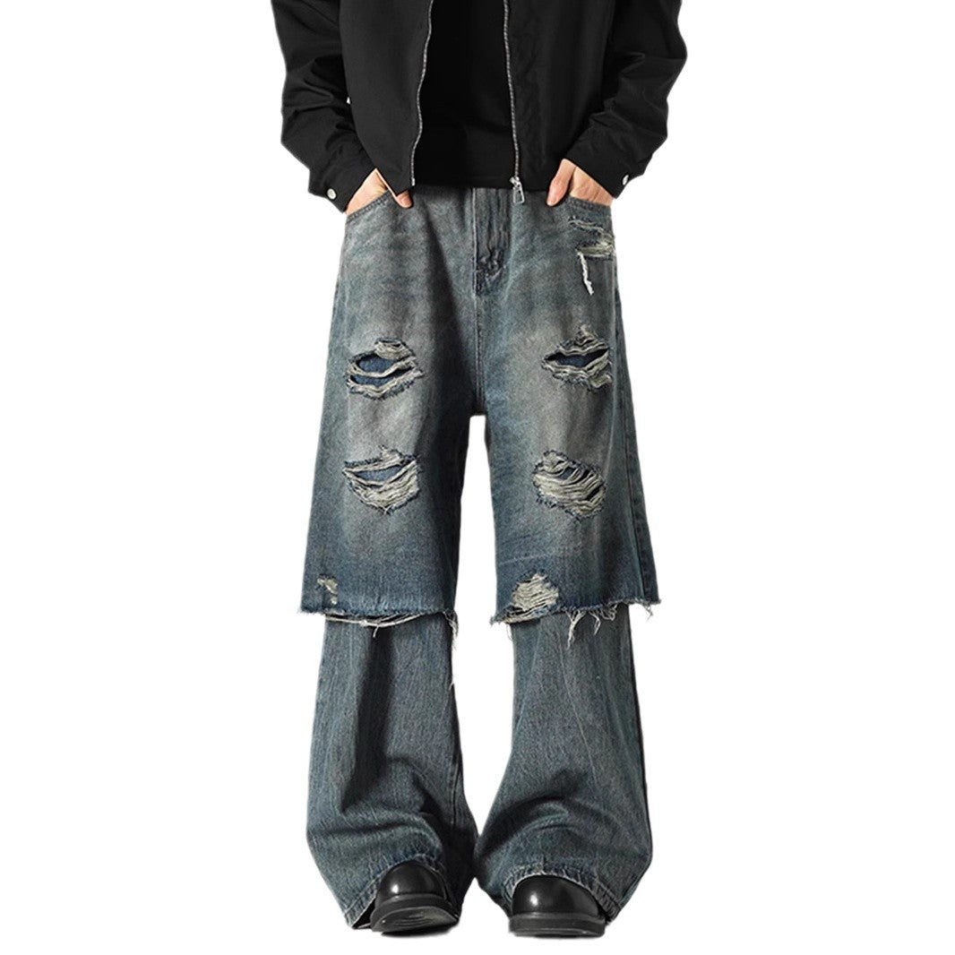Damaged Layered Denim