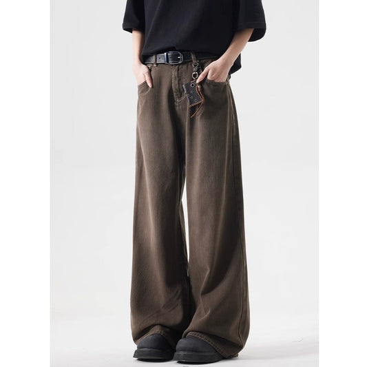 Retro Washed Straight Loose Jeans