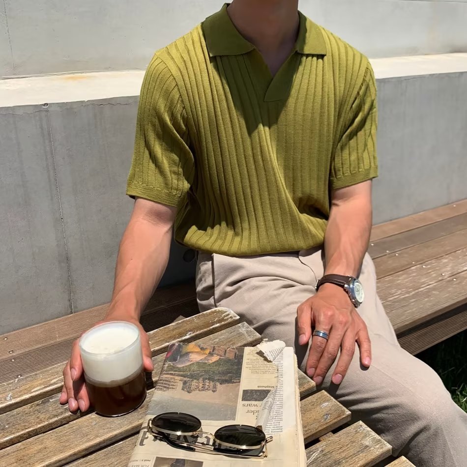 Sleeve POLO Knitted Top