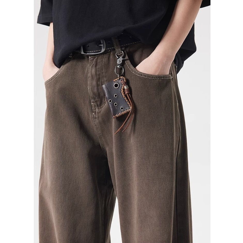 Retro Washed Straight Loose Jeans