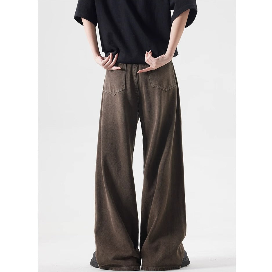 Retro Washed Straight Loose Jeans