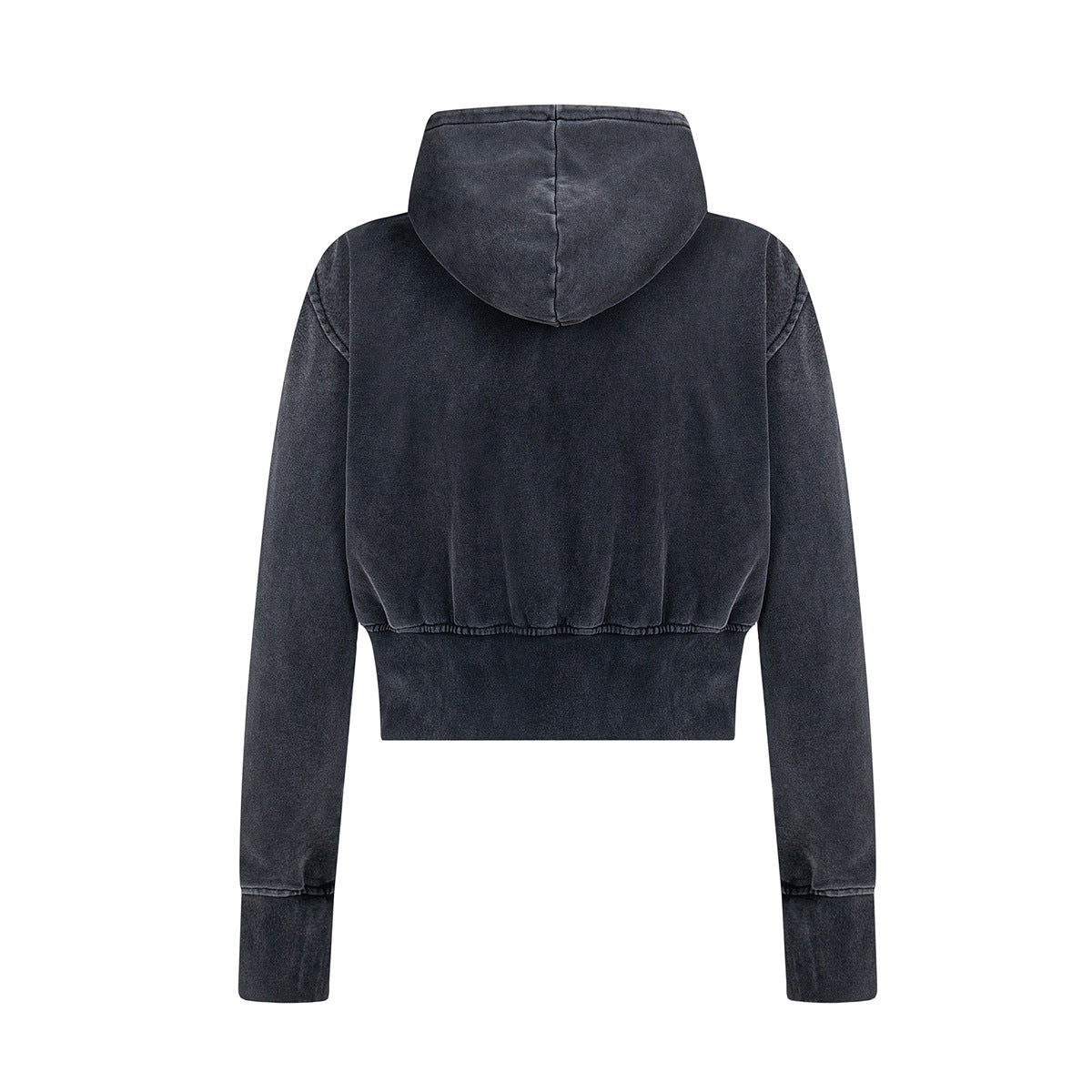 Washed Zipper Hoodie Short