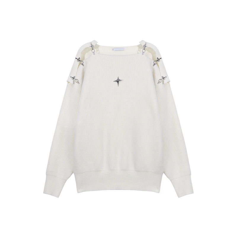 Metal Irregular Knitted Sweater