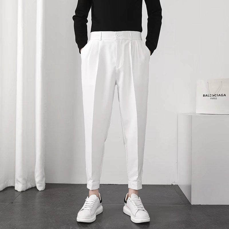 Casual Slim Velcro Cuff Trousers