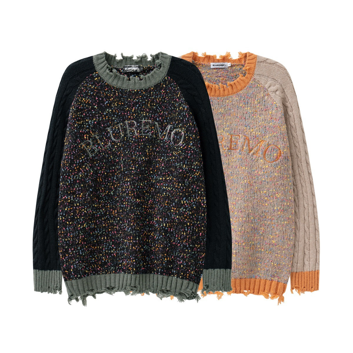 Patchwork Round Neck Dopamine Sweater (Unisex)