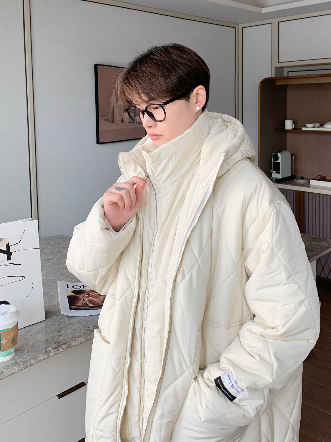 Splicing Layered Medium-length Dawn Coats