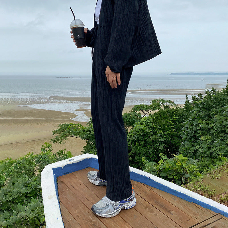 Loose Drape Pleated Pajama(TOP)