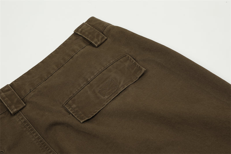 Vintage Wash Loose Straight Leg Cargo Pants
