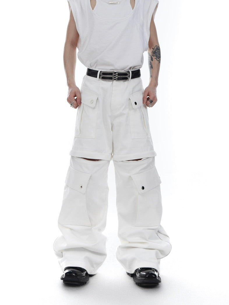 Unisex White Wide Leg Pants