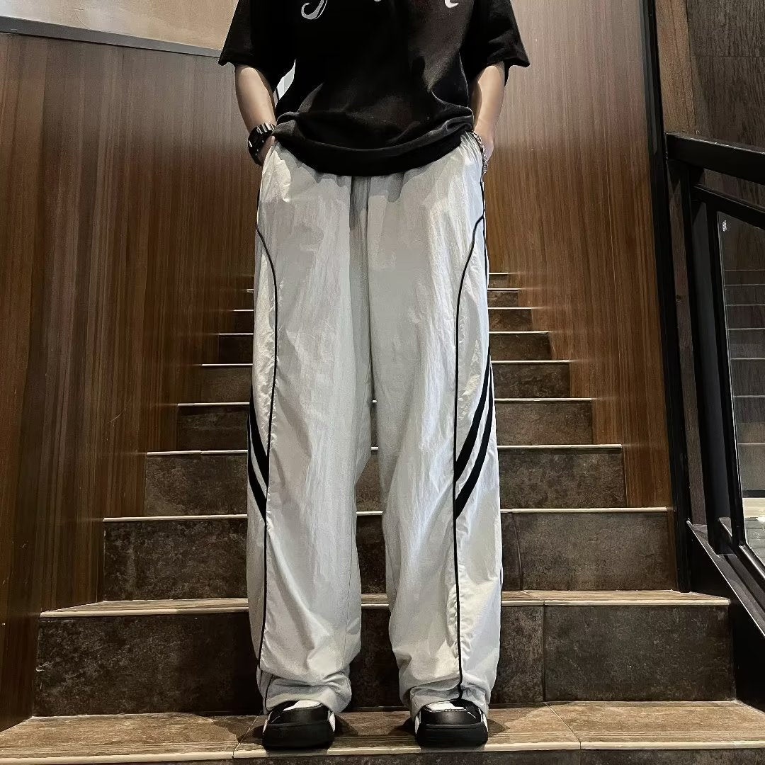 Ice Silk Thin Section Oversized Drooping Straight Pants