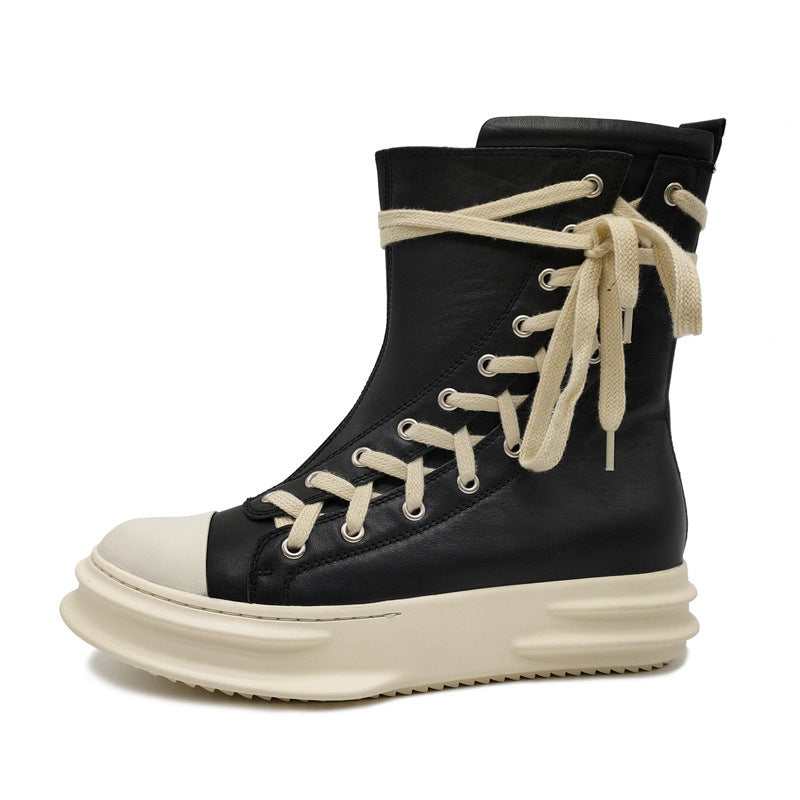 Lace-up Martin Heightening Leather Boots