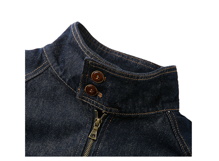 Retro High Neck Denim Jacket