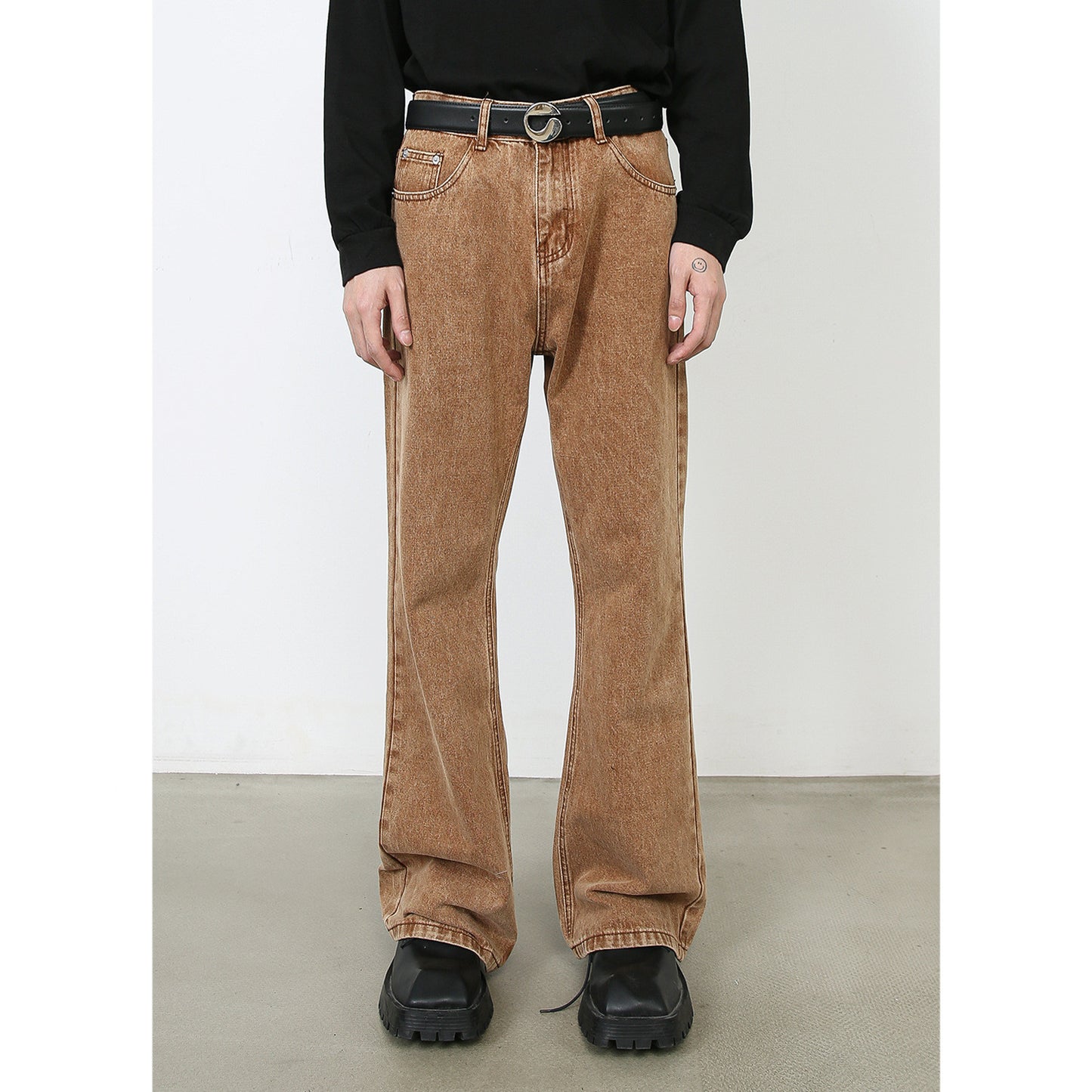 Retro Casual Loose Straight Flared Jeans