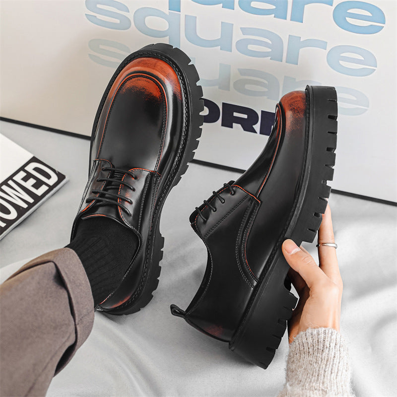 Thick-soled Casual Leather Shoes