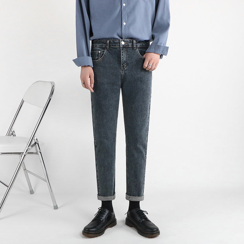 Slim Fit Nine Points Leisure Jeans