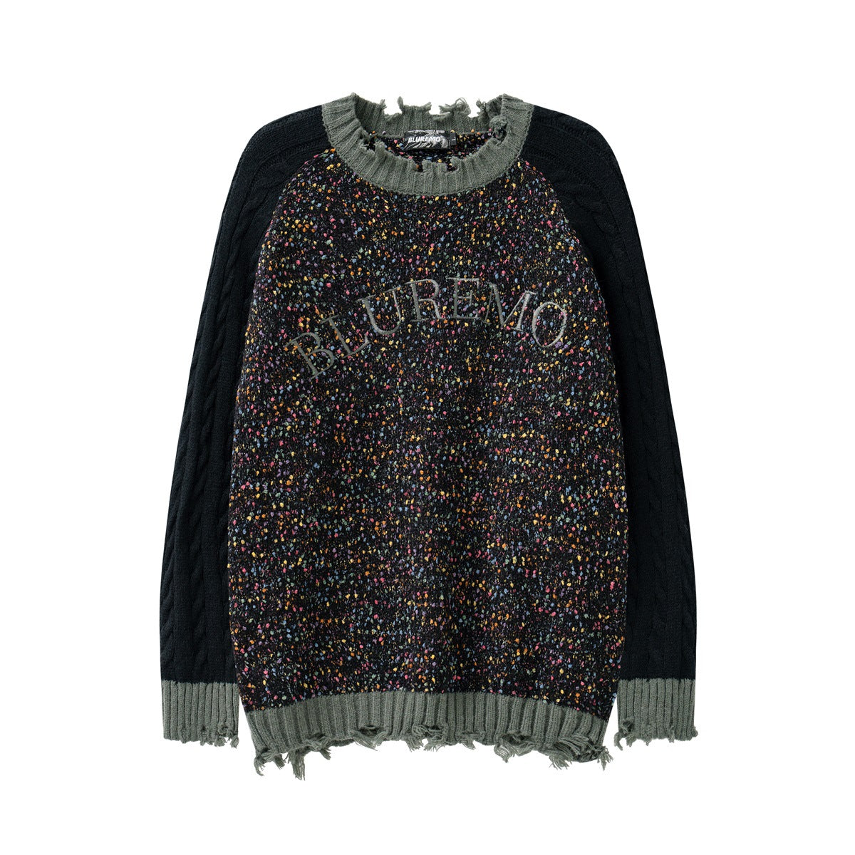 Patchwork Round Neck Dopamine Sweater (Unisex)