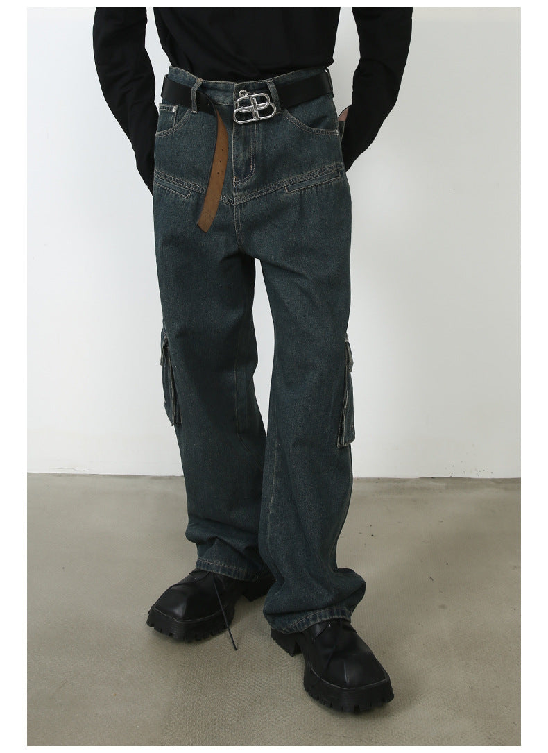 Multi-pocket American Washed Jeans