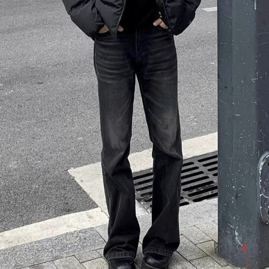 American High Street Retro Black Straight Skinny Jeans