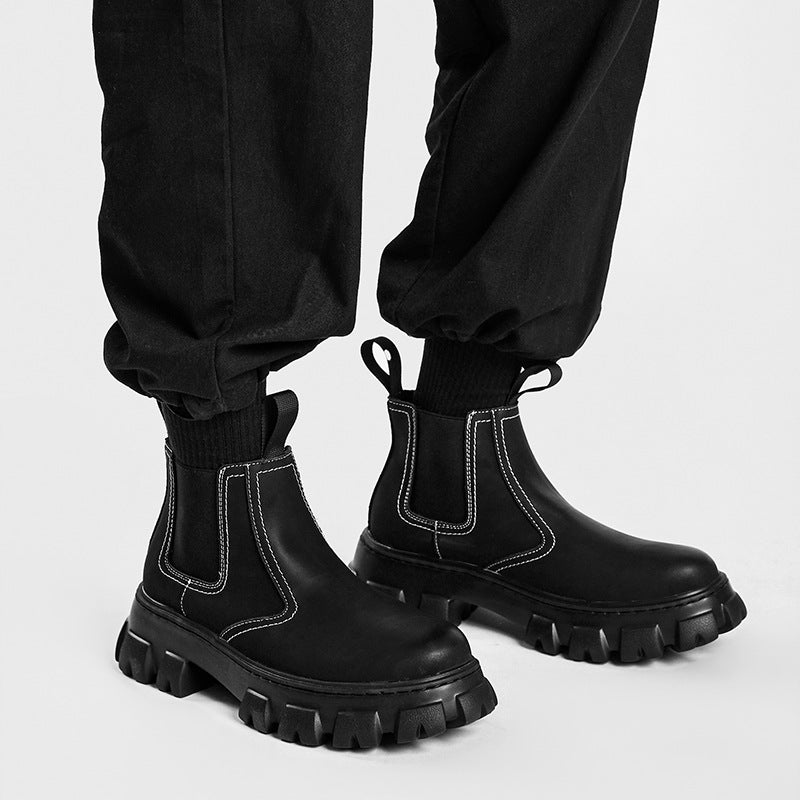 British Style Velvet Short Middle Boots