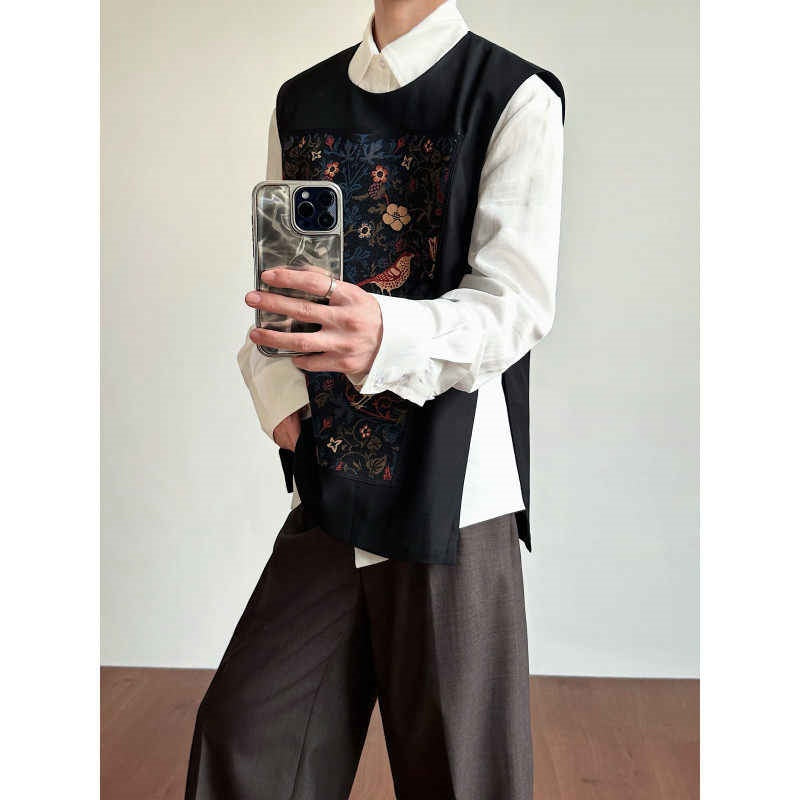Retro Embroidered Jacquard High-end Spring Vest