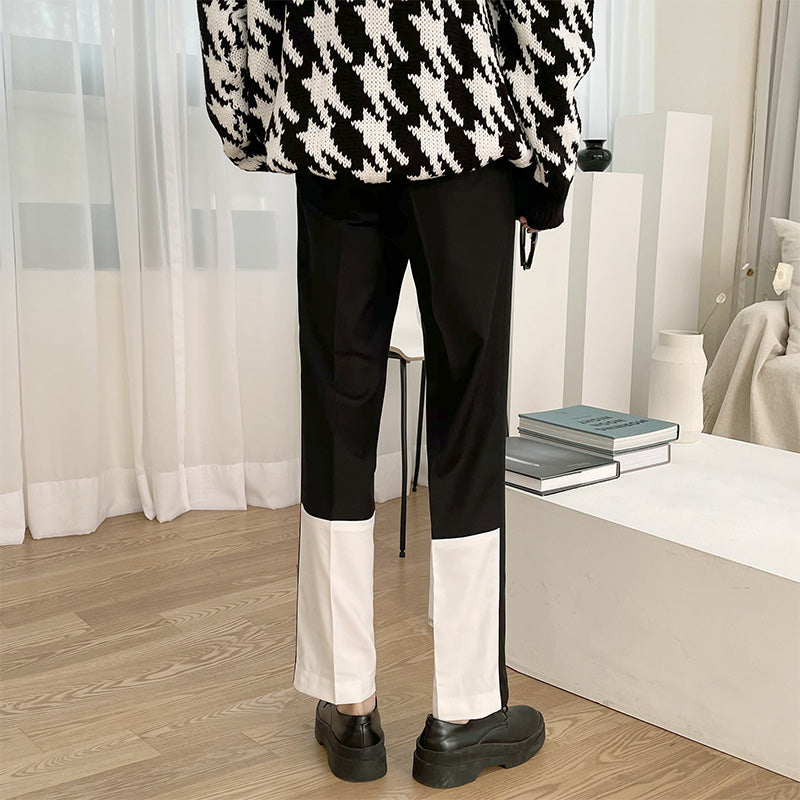 Casual　Loose Straight Drape Nine-point Stitching Trousers