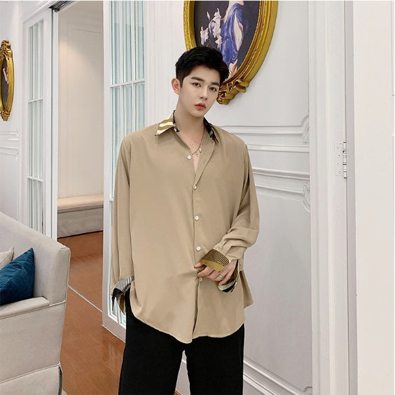 Loose-fit casual shirt with tie