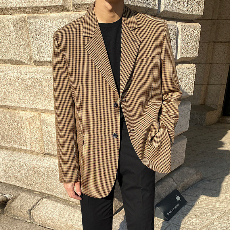 Mrcyc Spring Plaid Blazer Casual Suit Men's Coat