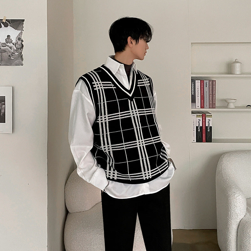 Knitted  V-neck Sweater Vest