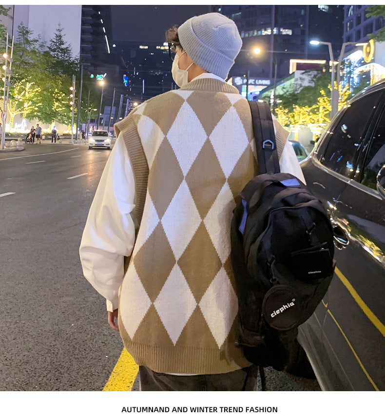 Autumn And Winter Leisure Men's V-neck Sweater Woolen Vest