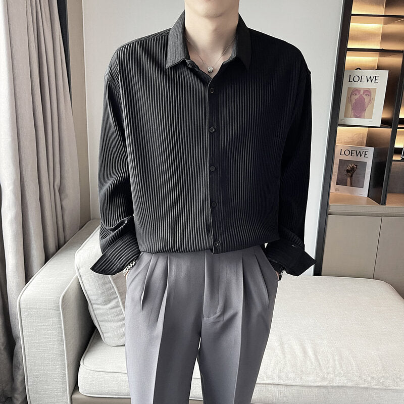 Lightly Cooked Wind White Shirt Dark Stripes Ruffian
